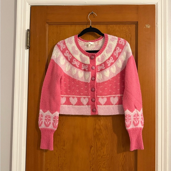 LoveShackFancy Sweaters - LoveShackFancy x RTR Dimples Crop Cardigan Size Small